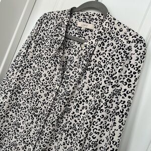 LOFT Monochrome Animal Print Top